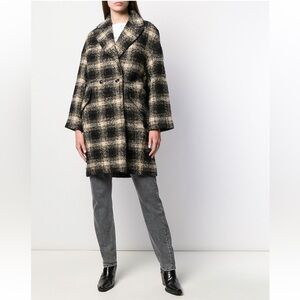 IRO checked double breasted coat